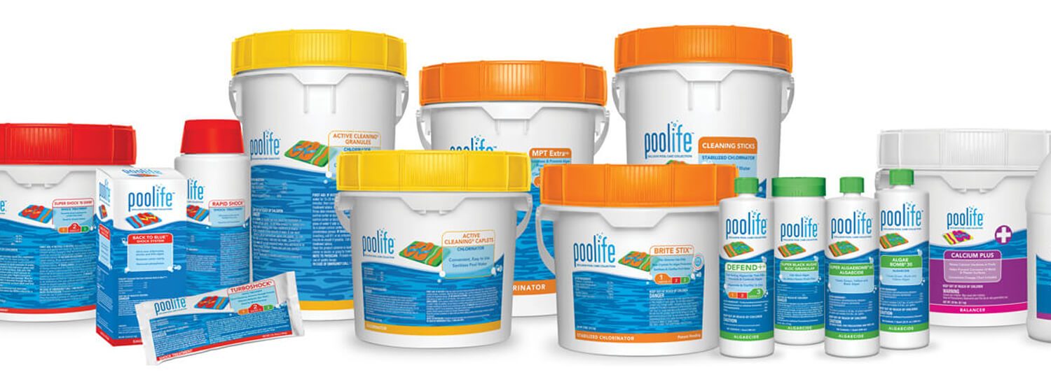 Poolife pool and spa chemical product lineup